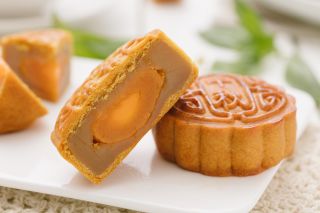 lotus paste mooncake with salted egg yolk lotus paste mooncake with salted egg yolk